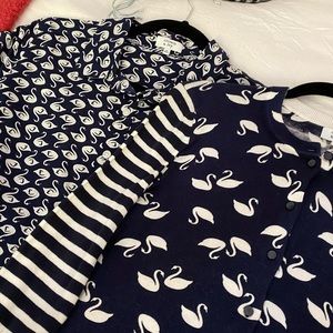 Crown and Ivy Swan Button Down and Cardigan